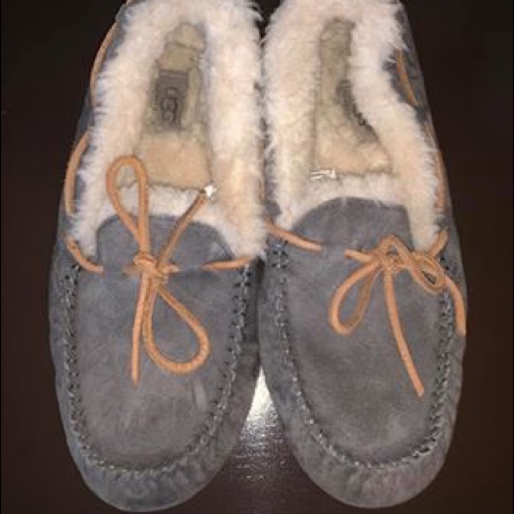 Gray ugg slippers size 10